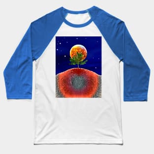 Full Moon over Tree Baseball T-Shirt